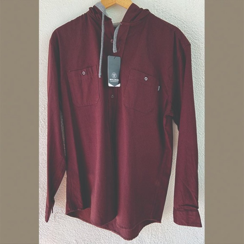 NWT Molokai Surf Co Mens Button‎ Front Hooded Jacket